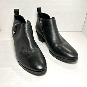 Vionic Womens Cecily Black Leather Bootie Ankle Boots Shoes Used Size 9.5